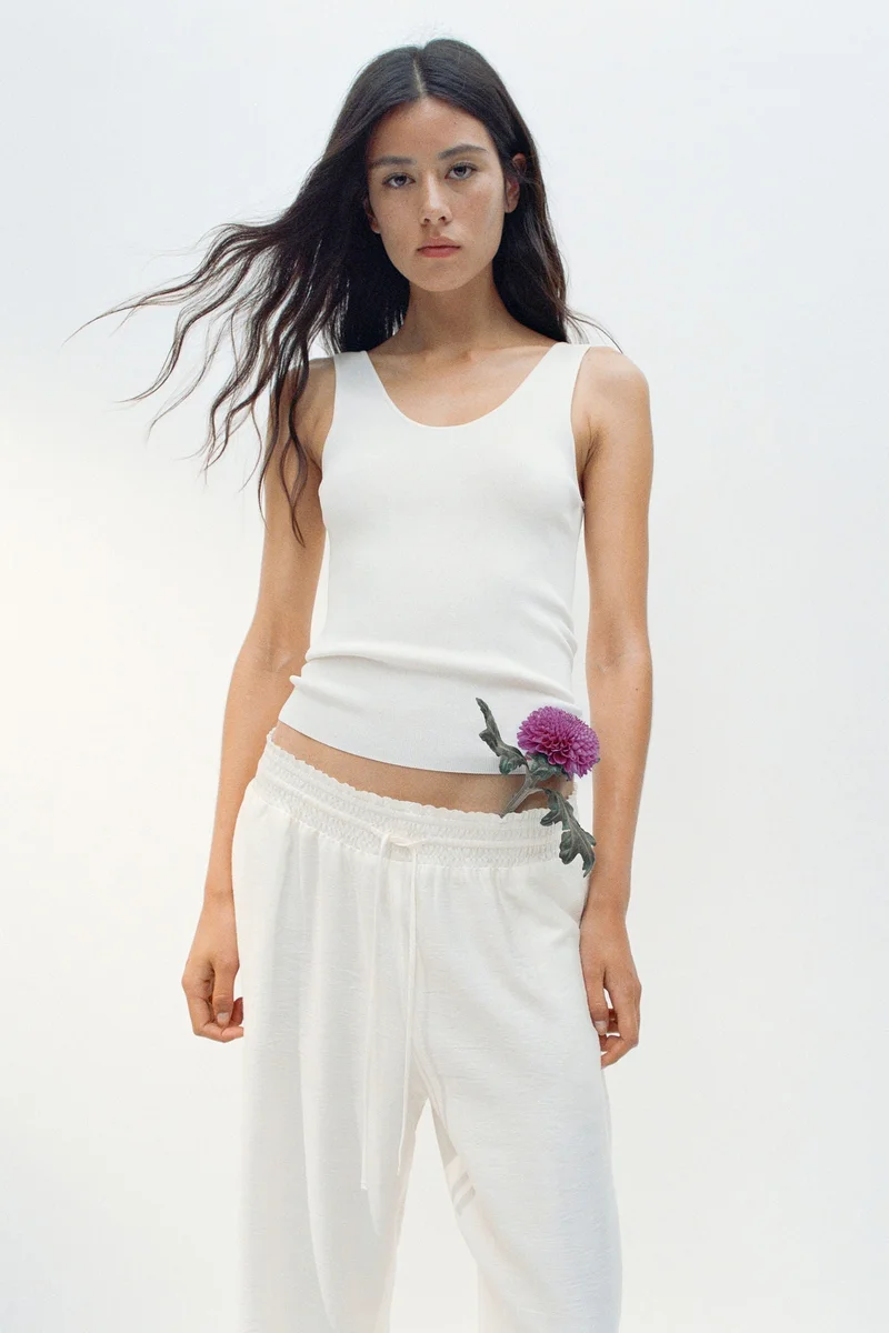 H&M Frill-trimmed drawstring trousers